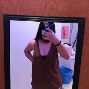 brown tank blouse